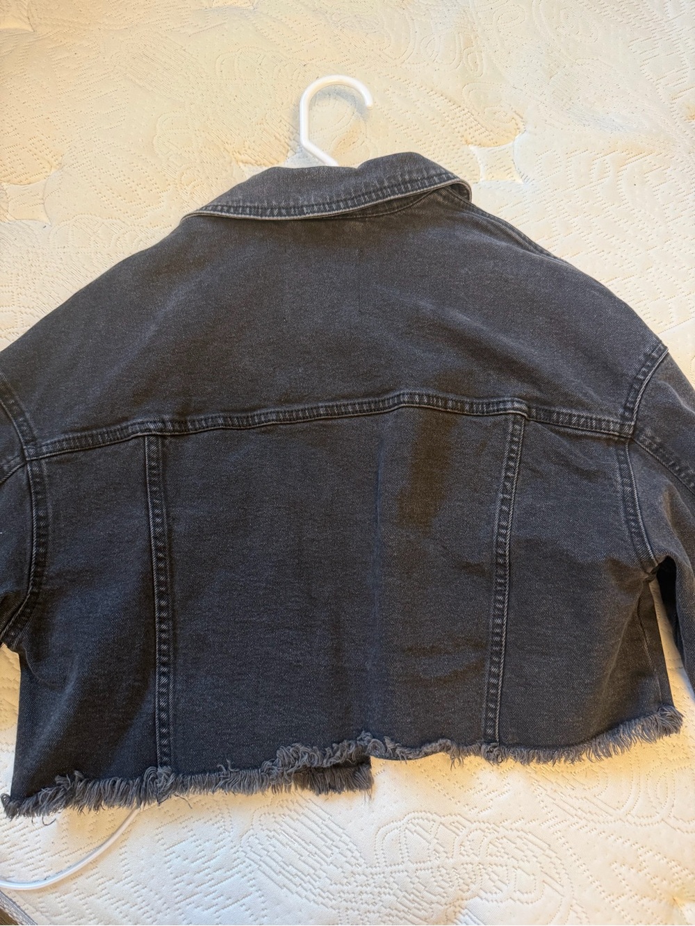 Garage Black Cropped Distressed Denim Jacket - Picture 5 of 5